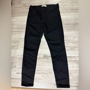 Madewell Women's Jeans Tall P26 Black High Rise Skinny